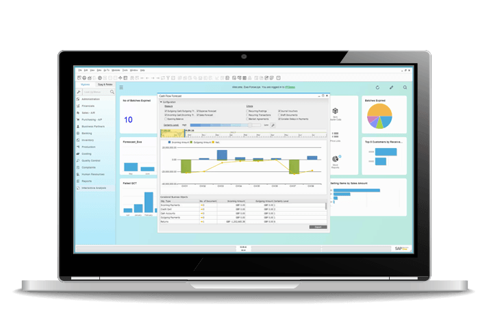 a laptop with a dashboard on the screen