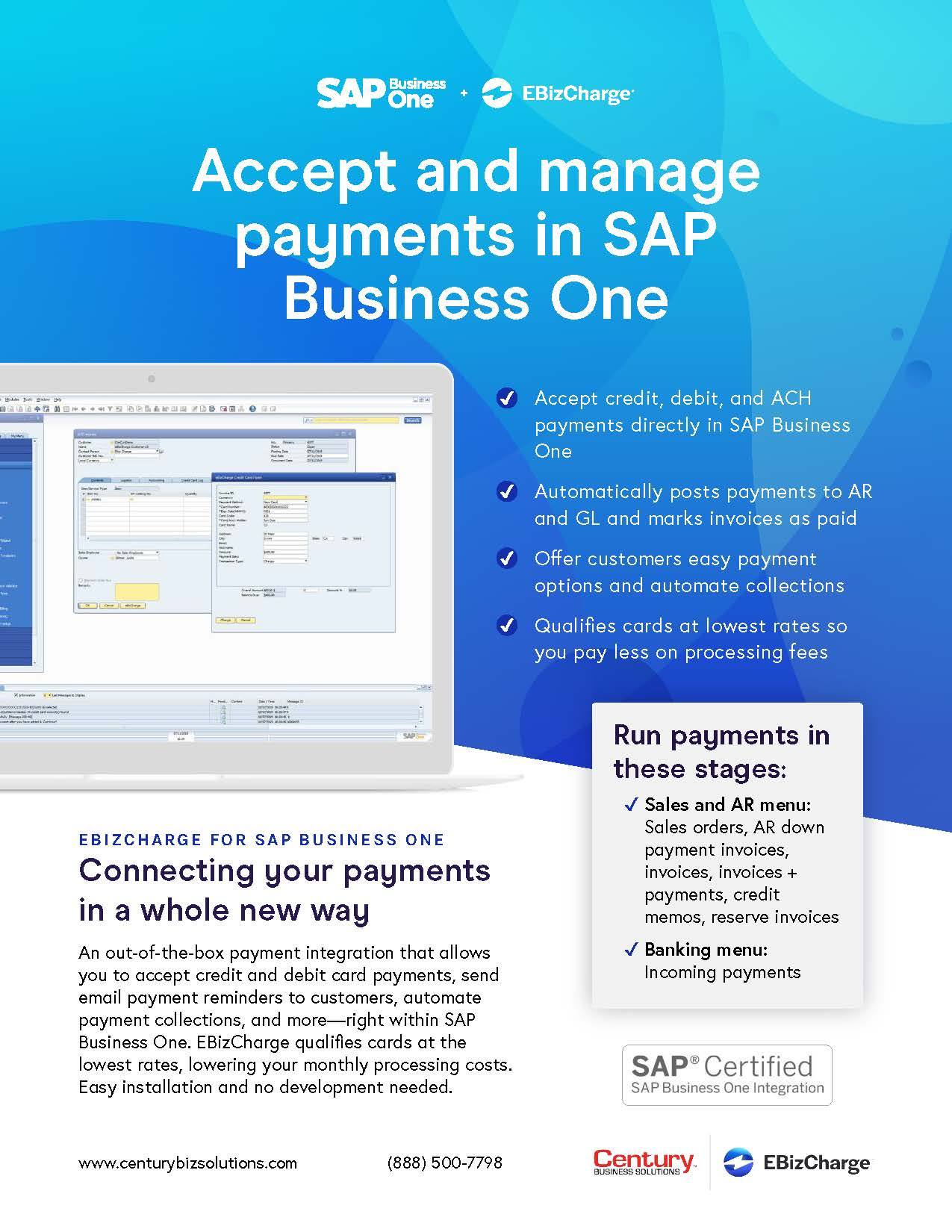 a flyer for a business that uses sap