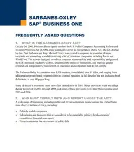 Sap Business One Assisting With Sarbanes-Oxley Compliance 1 sap business one assisting compliance with sarbanes oxley