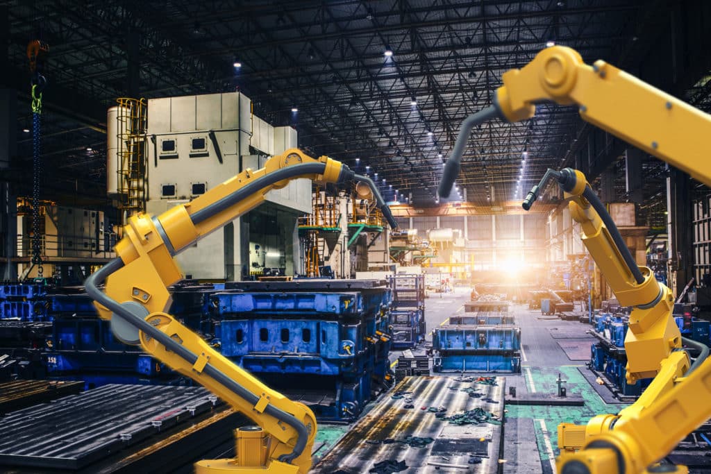 an industrial factory with machines and machinery